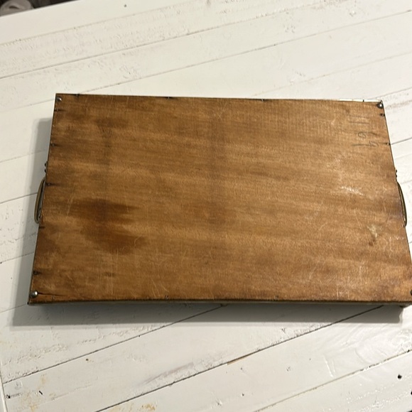 1920s Antique French Hand painted and Foiled chrome reverse footed serving tray - Picture 8 of 14